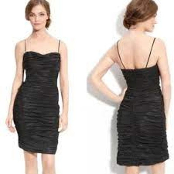 Teri Jon by Rickie Freeman Dresses & Skirts - Teri Jon Rickie Freeman Taffeta Black Ruched Dress 4 Bodycon Cocktail LBD